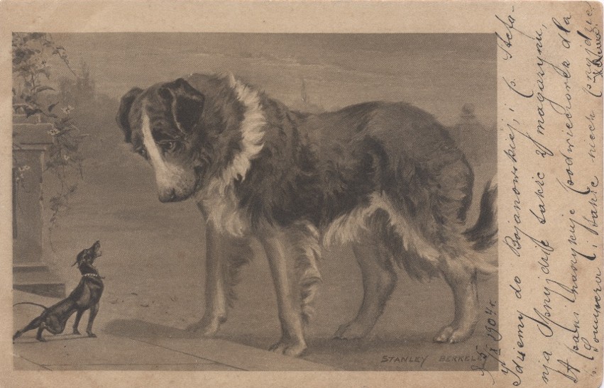 Stanley Berkeley (1855-1909) was destijds een gerenommeerd Brits illustrator en schilder. Om de kost te verdienen maakte hij veel van dit soort afbeeldingen. Postkaart, 1904 (eigen bezit).